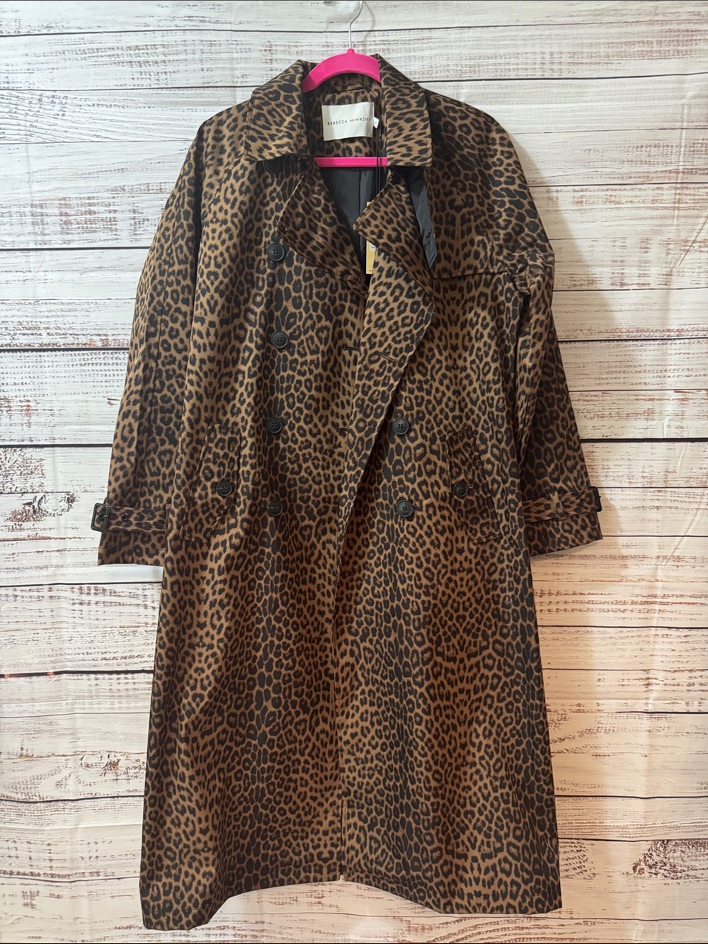 Rebecca Minkoff Leopard Print Trench Coat - Brown & Black